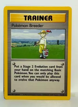 Pokemon Breeder 76/102 Pokemon Card TCG Base Set Unlimited Non Holo MP - Image 1