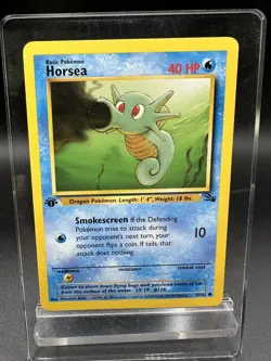 Pokemon HORSEA 1st Edition Card 49/62 Fossil Set WoTC 1999 - NM! Original Owner - Image 1