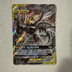Pokemon Card - Pikachu And Zekrom GX promo SM168 Black Star Full Art Holo LP/NM - Image 1