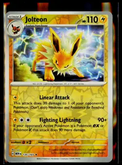 Jolteon Reverse Holo NM 135/165 Scarlet & Violet 151 Pokemon Card! - Image 1