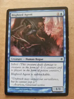 MTG Blighted Agent New Phyrexia (29/175) Magic Human Infect LP BULK DISCOUNT - Image 1