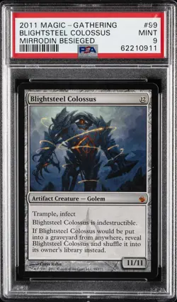 2011 MTG MIRRODIN BESIEGED #99 BLIGHTSTEEL COLOSSUS PSA 9 - Image 1