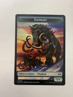 4X ELEPHANT /TREASURE Double-Sided Token mtg NM Tarkir Dragonstorm - Image 2