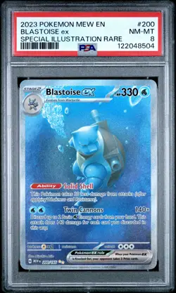 2023 POKEMON MEW EN-151 SPECIAL ILLUSTRATION RARE #200 BLASTOISE EX PSA 8 - Image 1