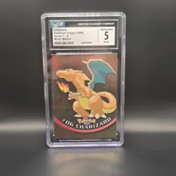 Pokemon Charizard #06 Holo Topps 1999 BLUE label CGC 5 MISCUT - Image 1