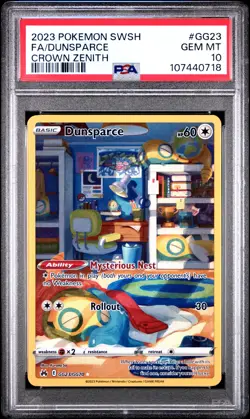 2023 POKEMON SWORD & SHIELD CROWN ZENITH #GG23 FULL ART/DUNSPARCE PSA 10 - Image 1