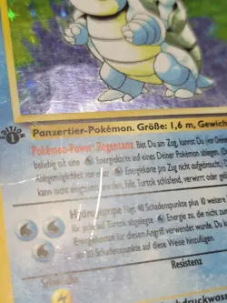 First Edition German Blastoise Turtok Pokemon Base Set Holo DAMAGED - Image 3