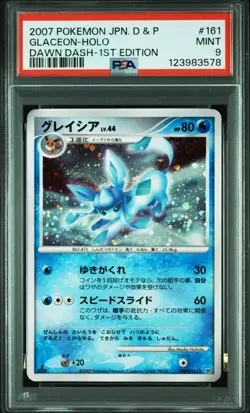 2007 POKEMON JPN DIAMOND & PEARL DAWN DASH 1ST ED #161 GLACEON-HOLO PSA 9 - Image 1