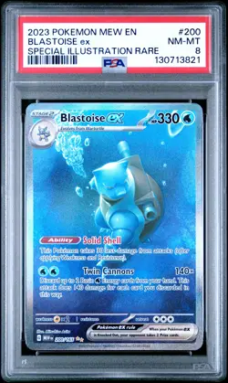 2023 POKEMON MEW EN-151 SPECIAL ILLUSTRATION RARE #200 BLASTOISE EX PSA 8 - Image 1