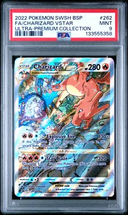 2022 POKEMON SWSH BLACK STAR PROMO #262 FULL ART/CHARIZARD VSTAR PSA 9 - Image 1