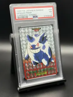 1996 POKEMON JAPANESE BANDAI CARDDASS VENDING #94 GENGAR-PRISM PSA 7 - Image 1