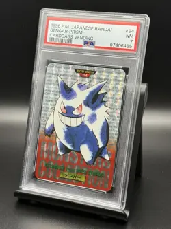 1996 POKEMON JAPANESE BANDAI CARDDASS VENDING #94 GENGAR-PRISM PSA 7 - Image 2