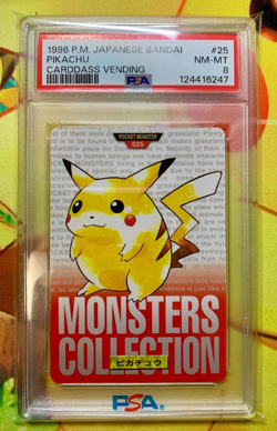 PSA 8 Pikachu Vending Red 1996 Pokemon Bandai Carddass #025 Japanese - Image 1
