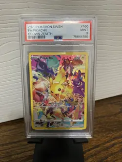 2023 POKEMON SWORD & SHIELD CROWN ZENITH #160 FULL ART/PIKACHU PSA 9 - Image 1