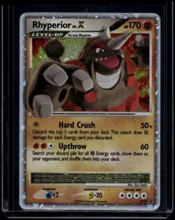 Pokemon TCG Rhyperior LV.X DP29 Diamond and Pearl Promo DMG - Image 1