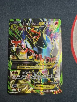 Pokemon TCG M Houndoom EX Ultra Rare Full Art 154/162 Breakthrough - Image 1