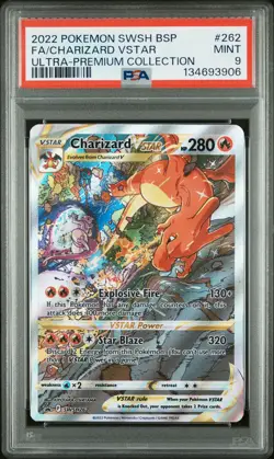 2022 POKEMON SWSH BLACK STAR PROMO #262 FULL ART/CHARIZARD VSTAR PSA 9 - Image 1