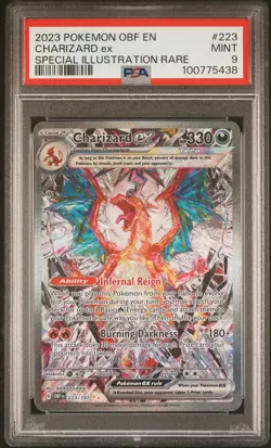 2023 POKEMON OBF EN-OBSIDIAN FLAMES SPECIAL ILLUSTRATION RARE CHARIZARD EX PSA 9 - Image 1