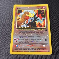 Pokemon Entei Wizards Promos 34 Holo Promo W/ Swirl LP - Image 1