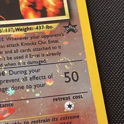Pokemon Entei Wizards Promos 34 Holo Promo W/ Swirl LP - Image 2