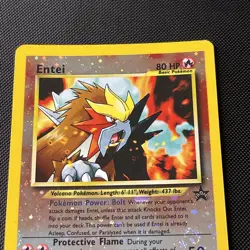 Pokemon Entei Wizards Promos 34 Holo Promo W/ Swirl LP - Image 3