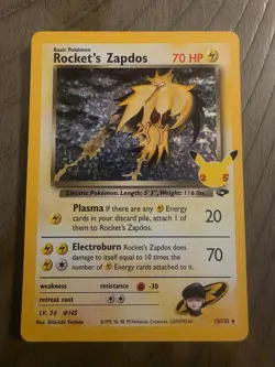 Pokemon TCG Rockets Zapdos Holo Classic Collection 15/132 Celebrations - Image 1