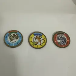 Vtg Lot Of 3 1999 Hasbro Pokemon Gold Battle Coins, Game - Image 1