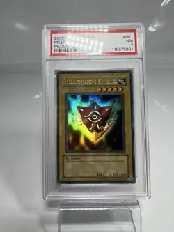 2002 Yugioh PSA 7 Millennium Shield MP1-001 McDonald's Promo ULTRA RARE NM - Image 2