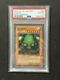 2002 YuGiOh Kazejin MRD-026 Super Rare Metal Raiders Unlimited PSA 10 - Image 1