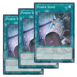 Yugioh - Power Bond x 3 - 1st Edition NM - Plus Free Holographic Card - Image 1