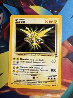 Zapdos - 20/130 - Pokemon Base Set 2 Holo Rare Card WOTC LP SWIRL ON FEET - Image 1