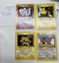 Pokemon TCG All 4 First Movie Promo Cards 1999 WOTC Pikachu Mewtwo Dragonite - Image 1