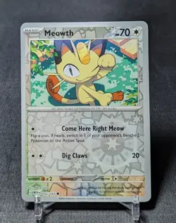 Meowth Common Reverse Holo Scarlet & Violet 151 Pokemon TCG Card 052/165 - Image 1