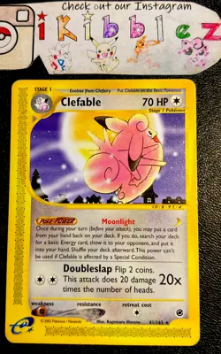 Clefable 41/165 LP Non Holo Rare Full Moon Art Expedition Base Set Pokemon Card! - Image 1