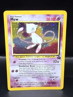 Pokemon TCG Mew 2000 WOTC Black Star Promo 9 Holo League Pokemon Card H - Image 1
