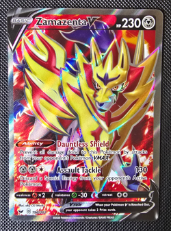 Pokemon Card - Zamazenta V - 196/202 - Sword & Shield Base Set - M/NM - Image 1