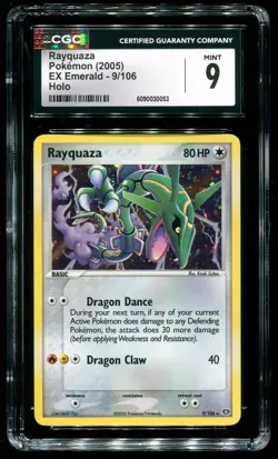 CGC 9 Rayquaza Holo Rare EX Emerald 2005 Pokemon Card #9 - Image 1
