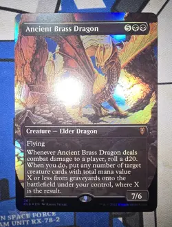 MTG - CLB - Ancient Brass Dragon (Borderless) #367 - Near Mint Foil - Image 1