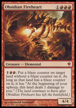 MTG Magic the Gathering Obsidian Fireheart (140/280) Zendikar LP - Image 1