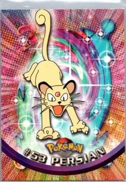 #53 Persian topps Pokemon TV Animation Edition Series 1 Non Holo Foil Blue Logo - Image 1
