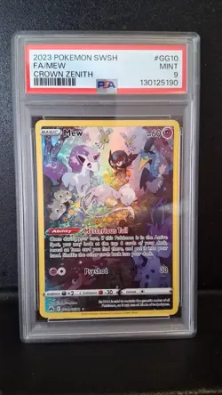Pokemon TCG 2023 Pokemon SWSH Crown Zenith #GG10 Fa/Mew PSA 9 - Image 1