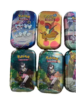 Pokemon Paldean Fates EMPTY Mini Tin Lot Of 6!! All Different!! EMPTY CASE - Image 2