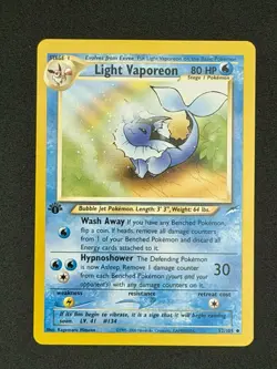 Pokemon Neo Destiny Light Vaporeon 1st Edition #052/105 - LP-NM - Image 1