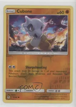 Cubone Reverse Foil Pokemon Sun & Moon Hidden Fates #37 - Image 1