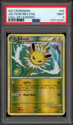 Pokemon PSA 9 Jolteon 45/95 Heartgold & SoulSilver Call of Legends Reverse Holo - Image 1