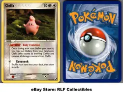 2005 Pokemon, EX Unseen Forces, #21/115 Cleffa, Rare - Image 1