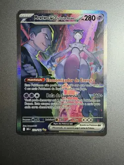 Pokemon TCG Destined Rivals Team Rocket's Mewtwo ex 231/182 Illustration Rare PT - Image 1