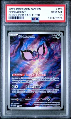2024 POKEMON SVP EN-SV BLACK STAR PROMO #129 PECHARUNT PSA 10 - Image 1