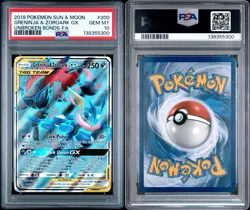 2019 POKEMON SUN & MOON UNBROKEN BONDSFULL ART/GRENINJA & ZOROARK GX 200 PSA 10 - Image 3