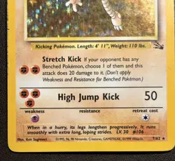 Hitmonlee Fossil Foil MP Unlimited Pokemon TCG - Image 3